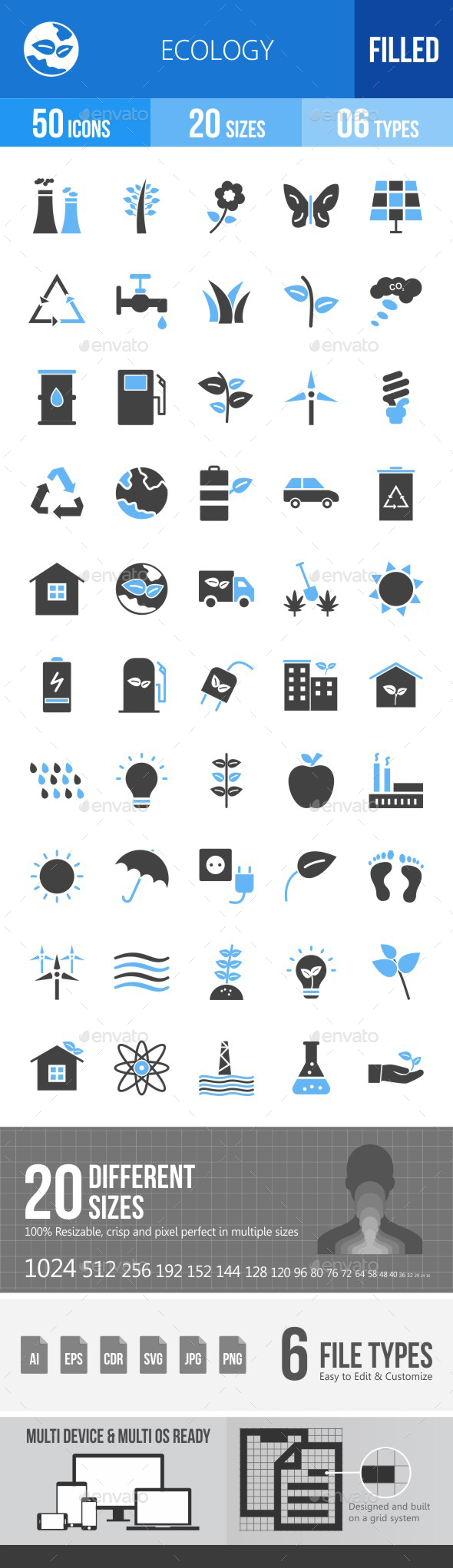 Ecology Blue & Black Icons - Icons