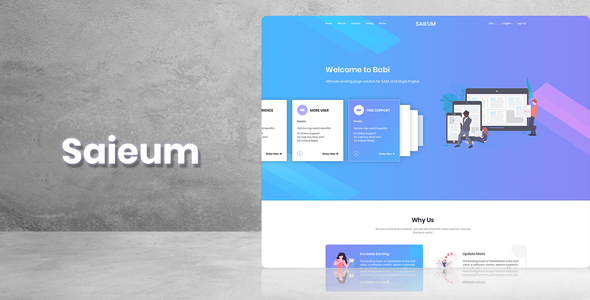 Saieum - Software, App & Product Showcase Landing PSD Design - Marketing Corporate