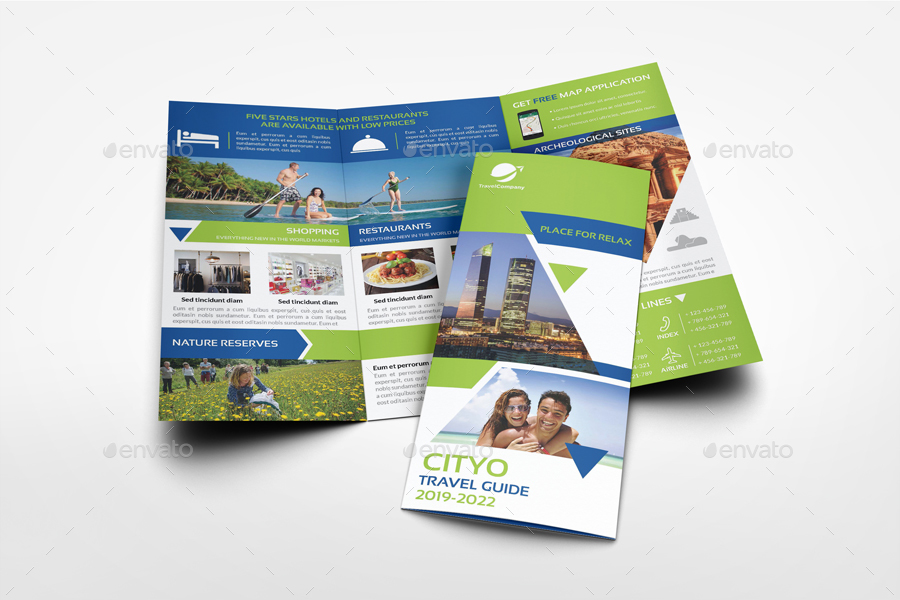 Travel Guide Tri Fold Brochure Template in Brochure Templates - product preview 1