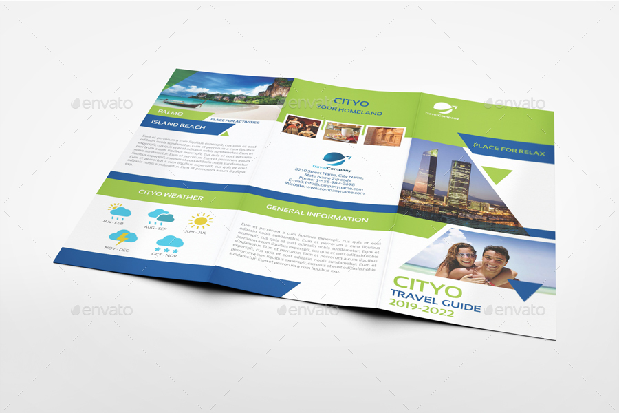 Travel Guide Tri Fold Brochure Template in Brochure Templates - product preview 2