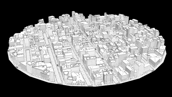 Wireframe White City Build Abstract Architectural alt