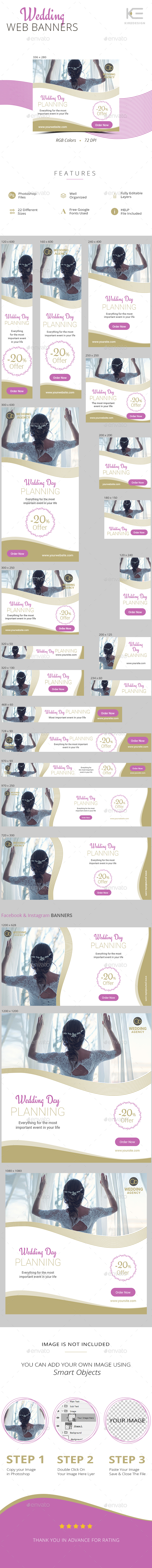 Wedding Web Banners - Banners & Ads Web Elements