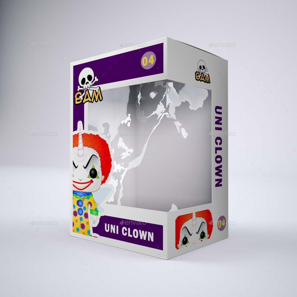 Download Vinyl Toy Box with Die Cut Window Packaging Mock-Up by ...