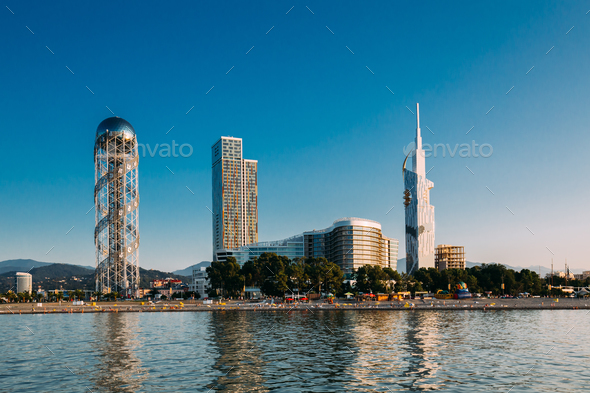 Batumi, Adjara, Georgia. Modern Architecture In Seafront Promena Stock ...