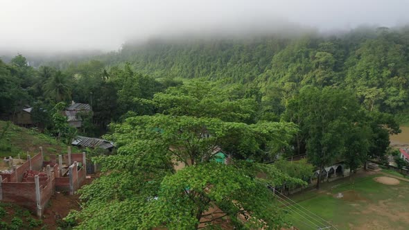 Aerial view of Lushai, an heritage small village in Sajek Valley, Bangladesh. alt