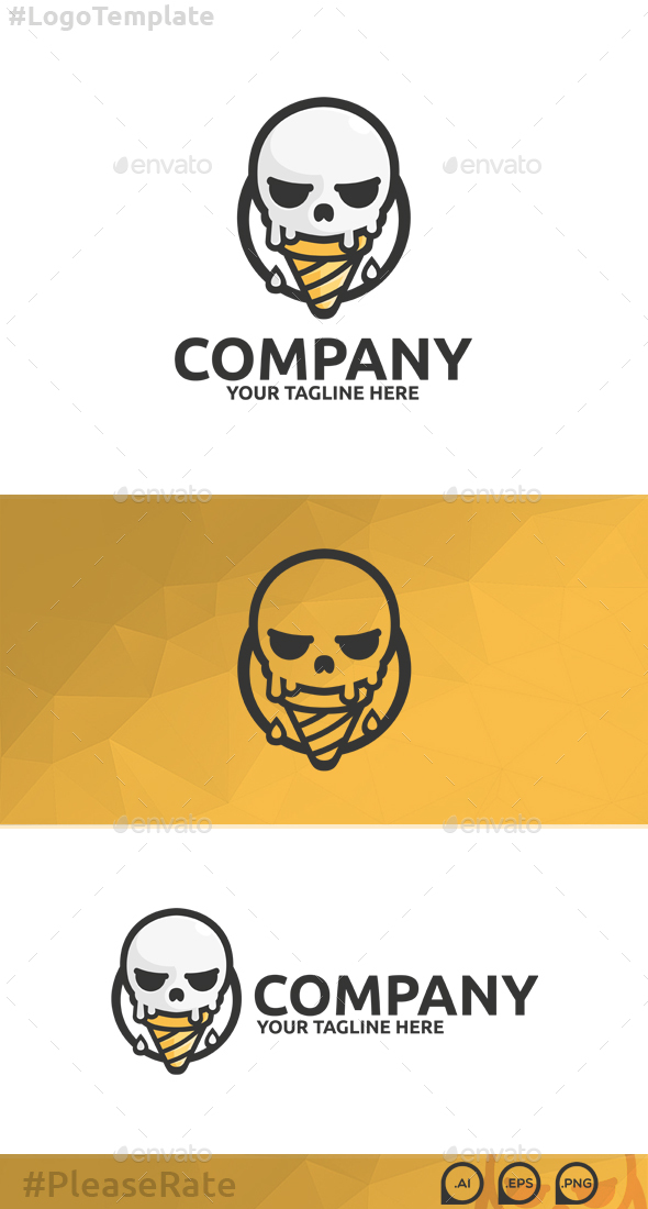 Skull Ice Cream Logo - Food Logo Templates