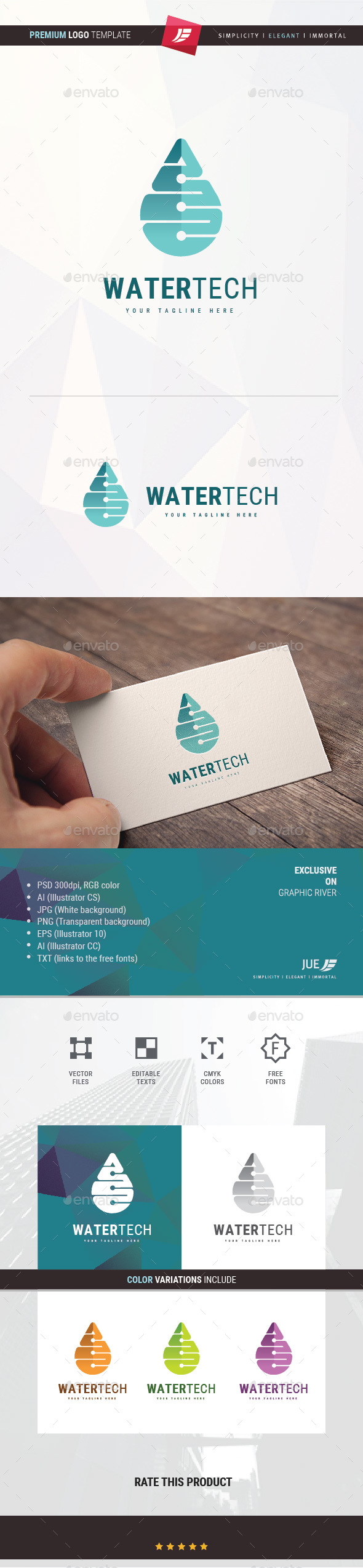 Water Tech Logo - Symbols Logo Templates