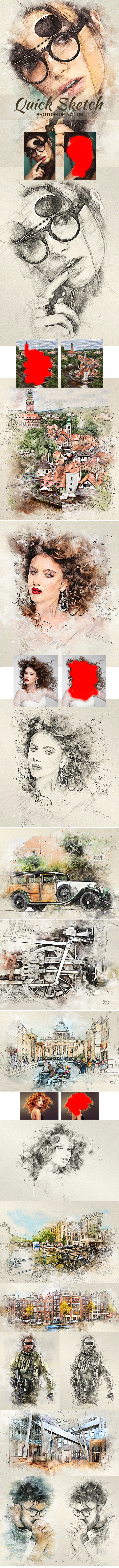 Quick Sketch Photoshop Action - Photo Effects Actions