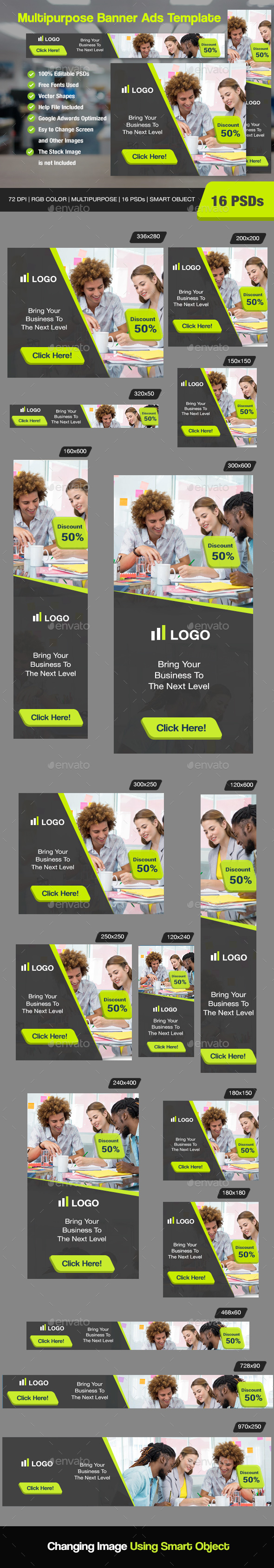 Multipurpose Banner Ads Template - Banners & Ads Web Elements