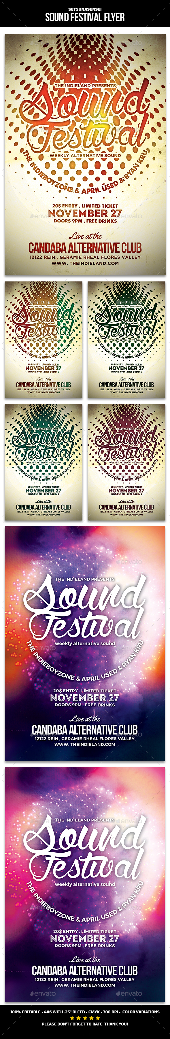 Sound Festival Flyer - Concerts Events