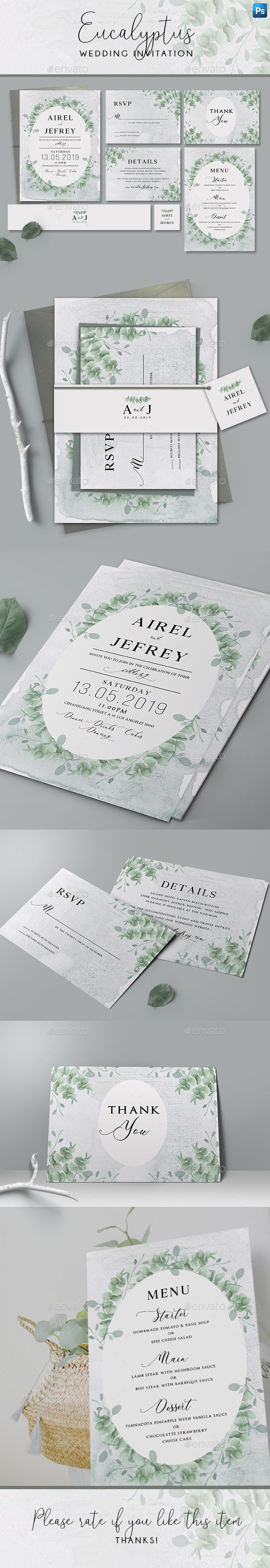 Eucalyptus Wedding Invitation