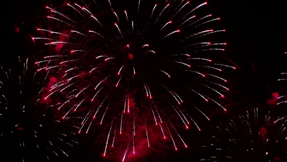 Colorful Fireworks Exploding in the Night Sky. Celebrations and Events in Bright Colors alt