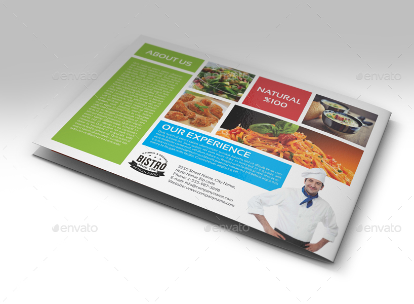 Food Products Catalog BiFold Brochure Template, Print Templates