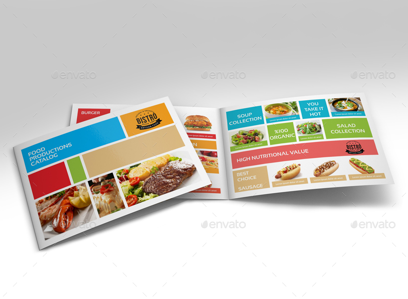 Food Products Catalog BiFold Brochure Template, Print Templates