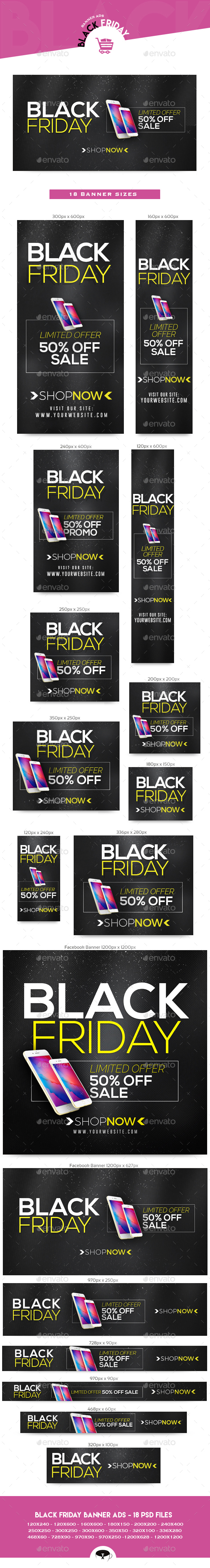 Black Friday Banner Ads - Banners & Ads Web Elements