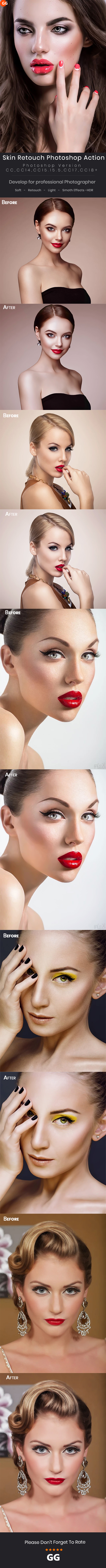 10 Skin Retouch Photoshop Action - Photo Effects Actions