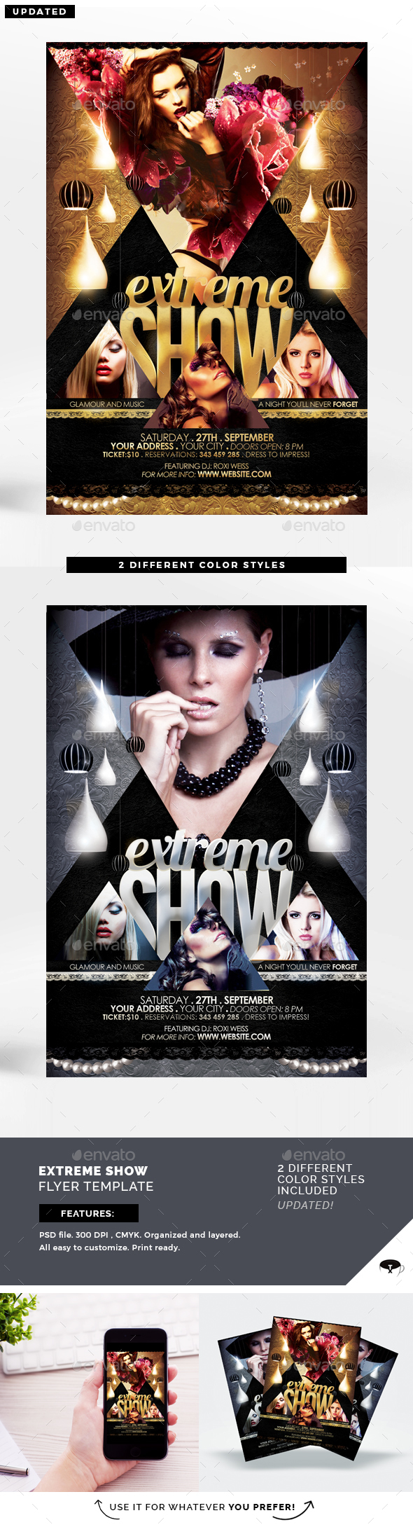 Extreme Show Flyer Template - Clubs & Parties Events