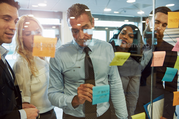 Group of people planning with the stickers - Stock Photo - Images