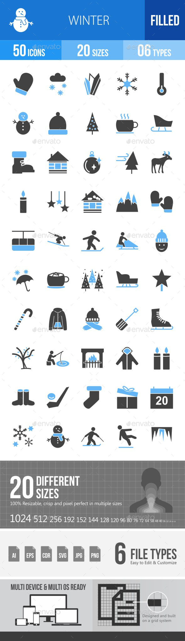 Winter Blue & Black Icons - Icons