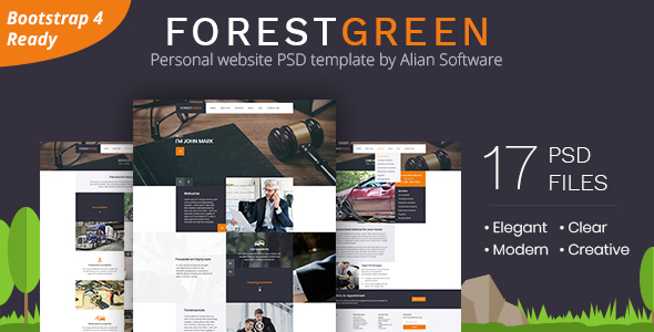 Forestgreen - Personal Website PSD Template - Personal PSD Templates
