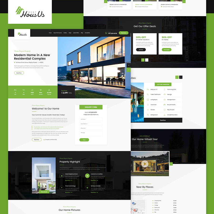 HousUs - Rental Property PSD Template - 1