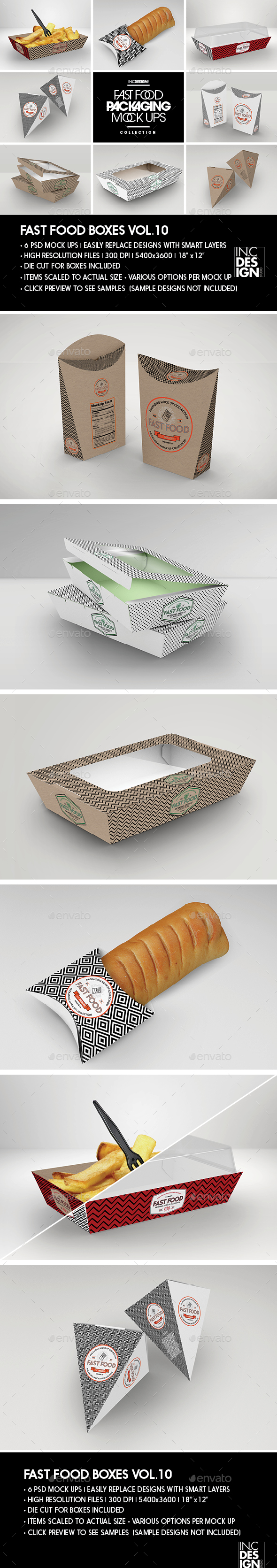 Fast Food Boxes Vol.10:Take Out Packaging Mock Ups - Food and Drink Packaging
