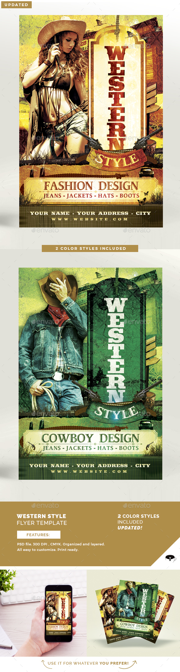 Western Style Flyer Template - Clubs & Parties Events