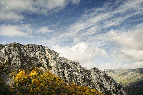 Mountain peak in autumn - Stock Photo - Images