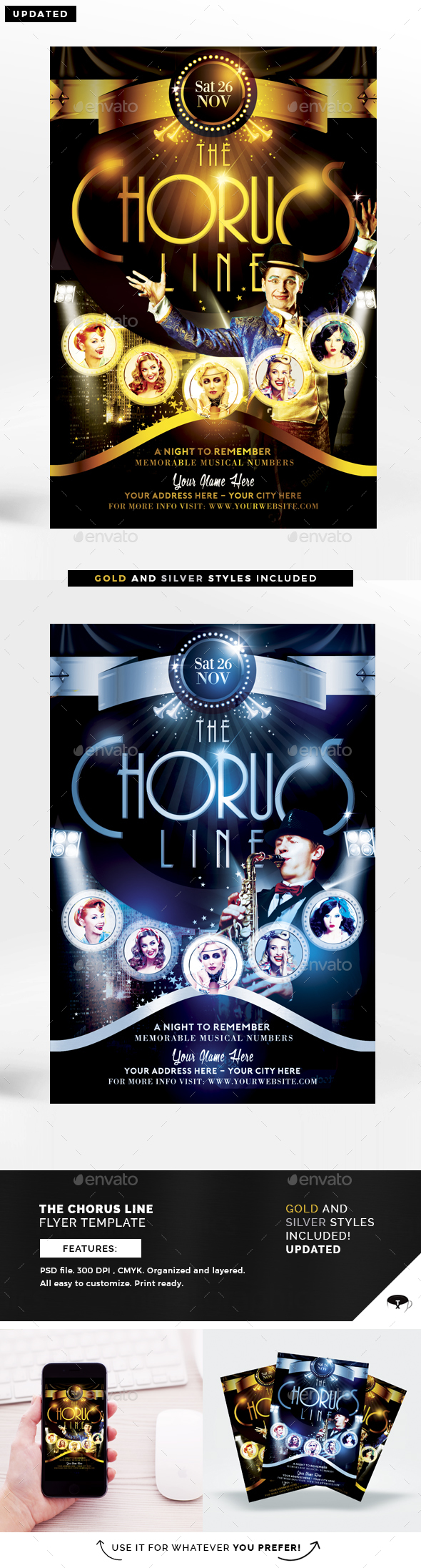 The Chorus Line Flyer Template - Clubs & Parties Events