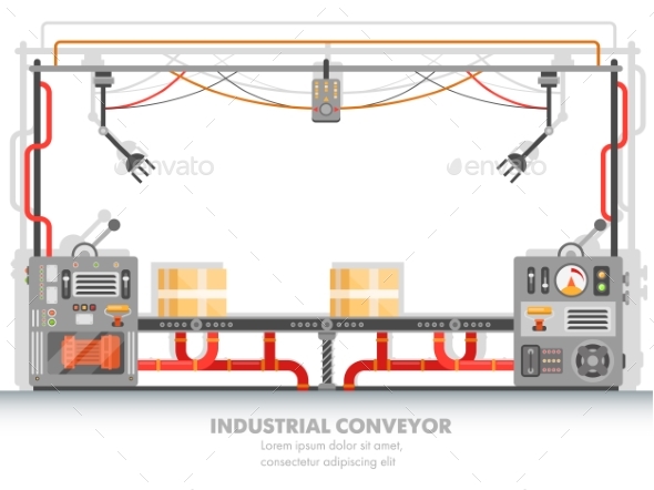 Modern Plant Line or Factory Conveyor Belt - Industries Business