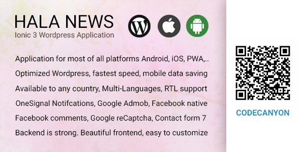 Full Ionic 3 Mobile App for WordPress - Google Facebook Ads, Social Login - Hala News Pro - CodeCanyon Item for Sale