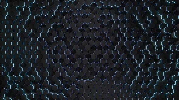Abstract Hexagon with Neon Geometry Background, Motion Graphics | VideoHive