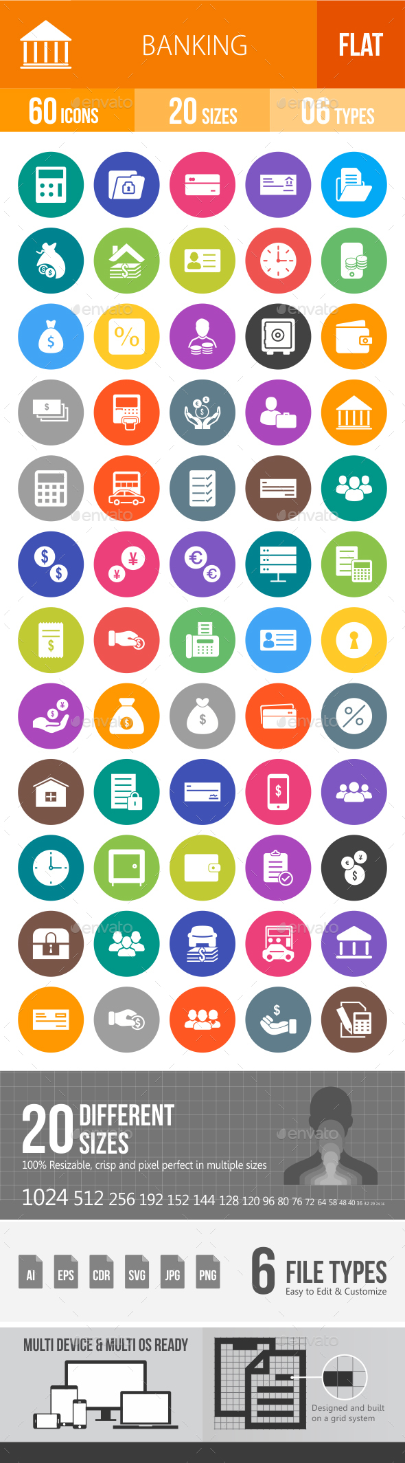 Banking Flat Round Icons - Icons