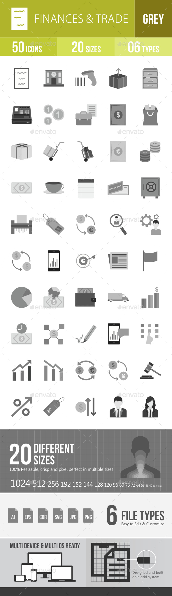 Finances & Trade Flat Round Icons - Icons