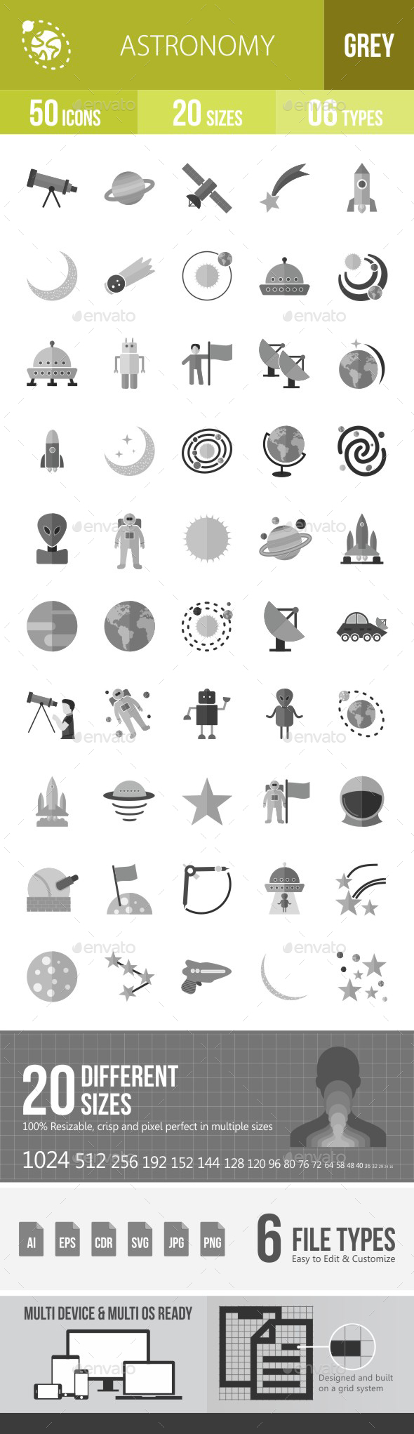 Astronomy Flat Round Icons - Icons