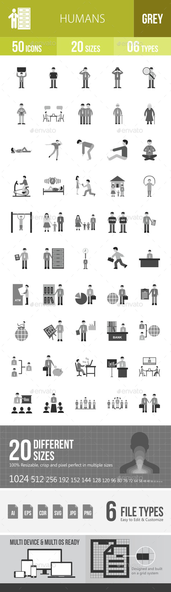 Humans Flat Round Icons - Icons
