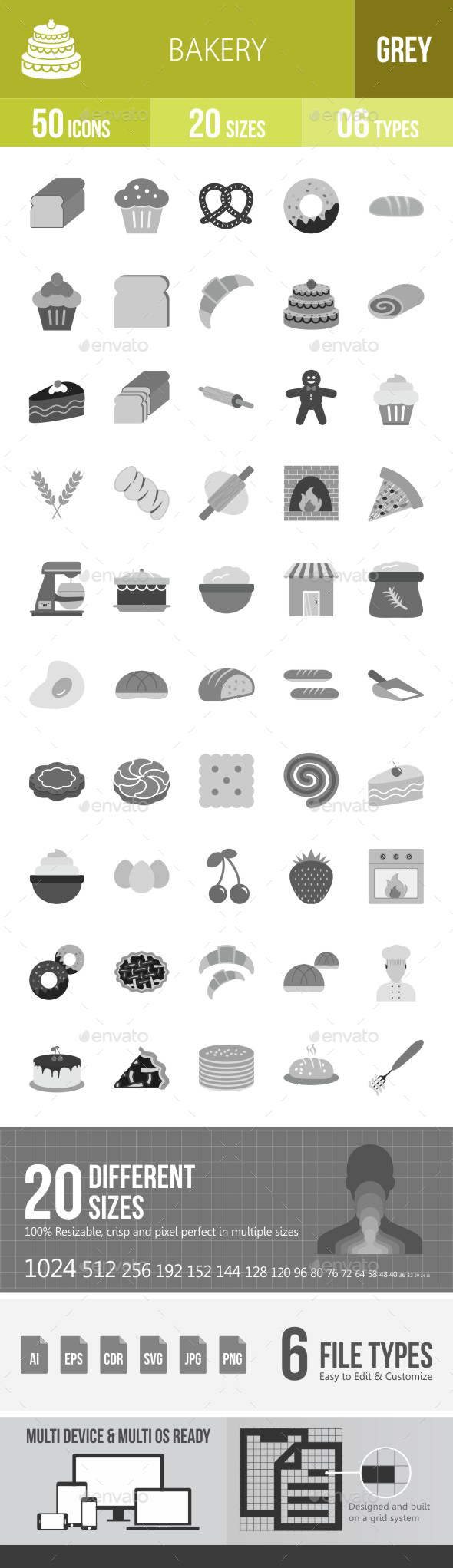 Bakery Flat Round Icons - Icons