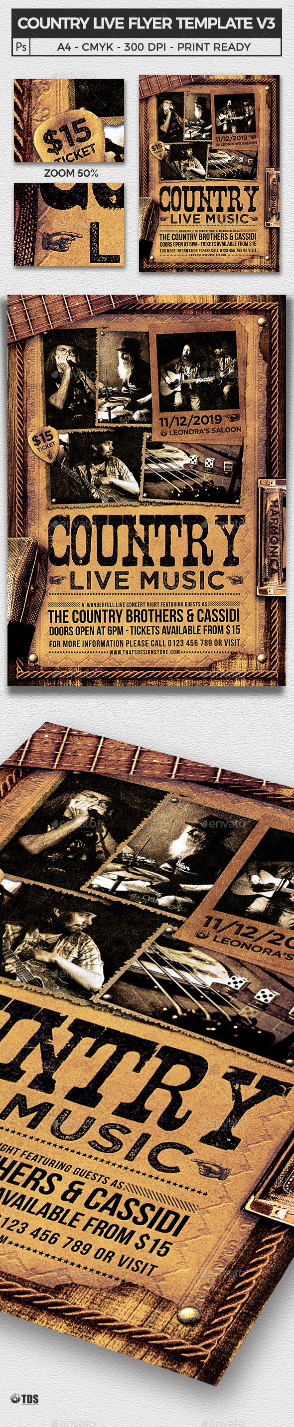 Country Live Flyer Template V3 - Concerts Events