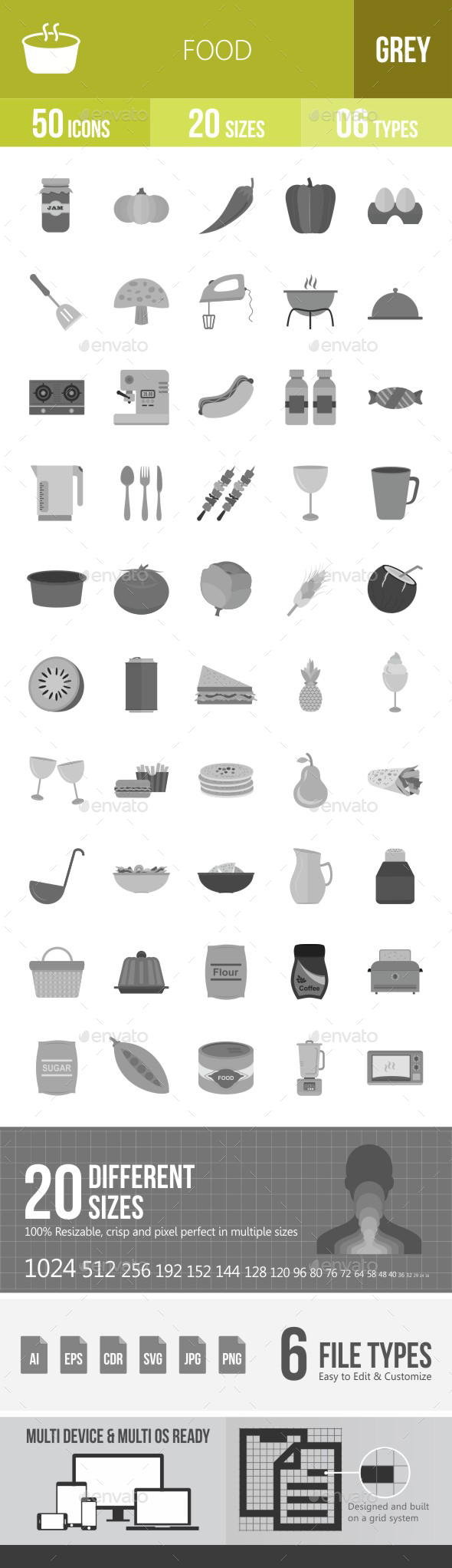 Food Flat Round Icons - Icons
