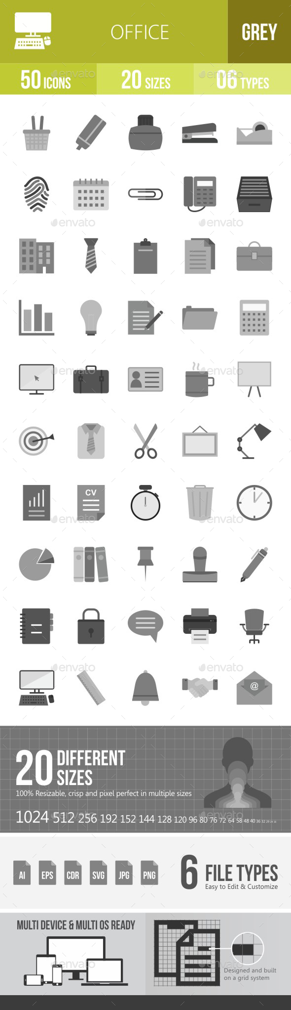 Office Flat Round Icons - Icons