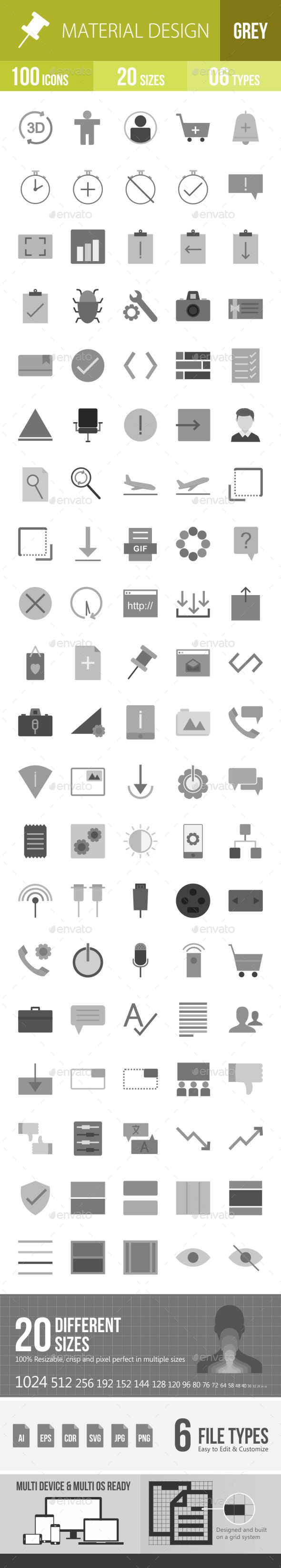 Material Design Flat Round Icons - Icons