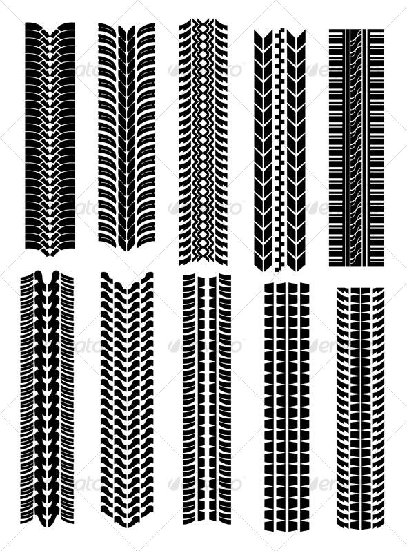 Set of tire shapes - Decorative Vectors