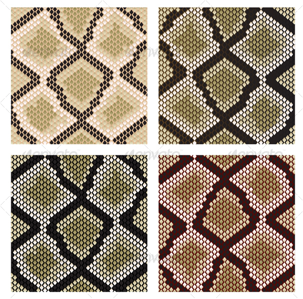 Set of snake skin patterns - Decorative Vectors