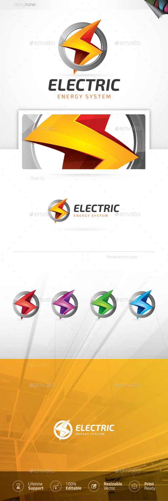Electric Thunder Energy Logo - Company Logo Templates