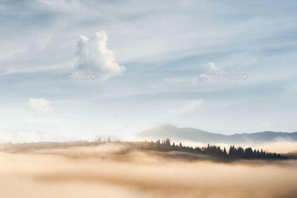 Amazing scene on autumn mountains - Stock Photo - Images