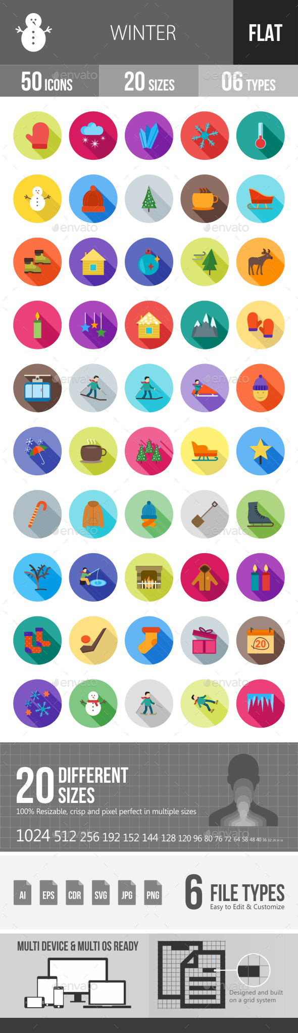 Winter Flat Shadowed Icons - Icons