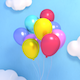 Balloons in the Sky and Fireworks - VideoHive Item for Sale