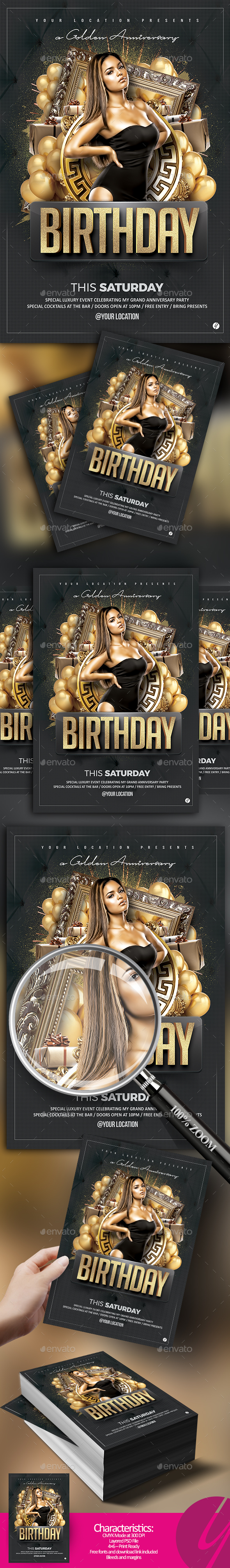 Birthday Anniversary Flyer - Clubs & Parties Events