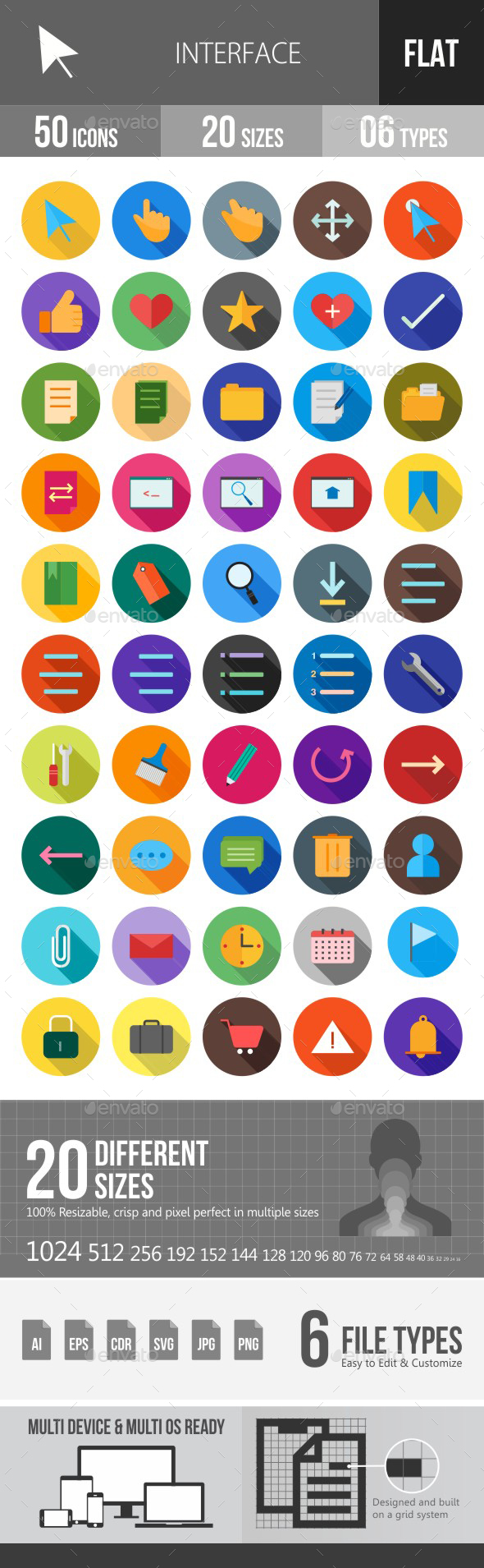 Interface Flat Shadowed Icons - Icons