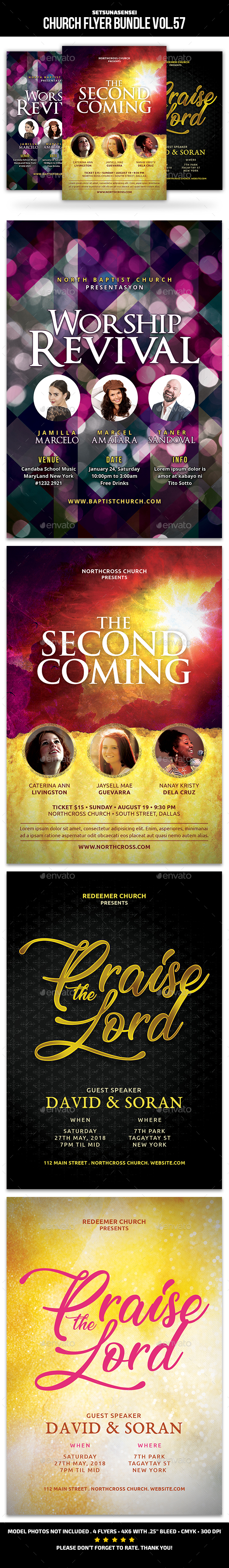 Church Flyer Bundle Vol.57 - Church Flyers
